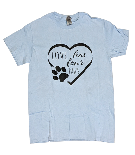 Love Has Four Paws T-Shirt - Made By Scratch Crafts