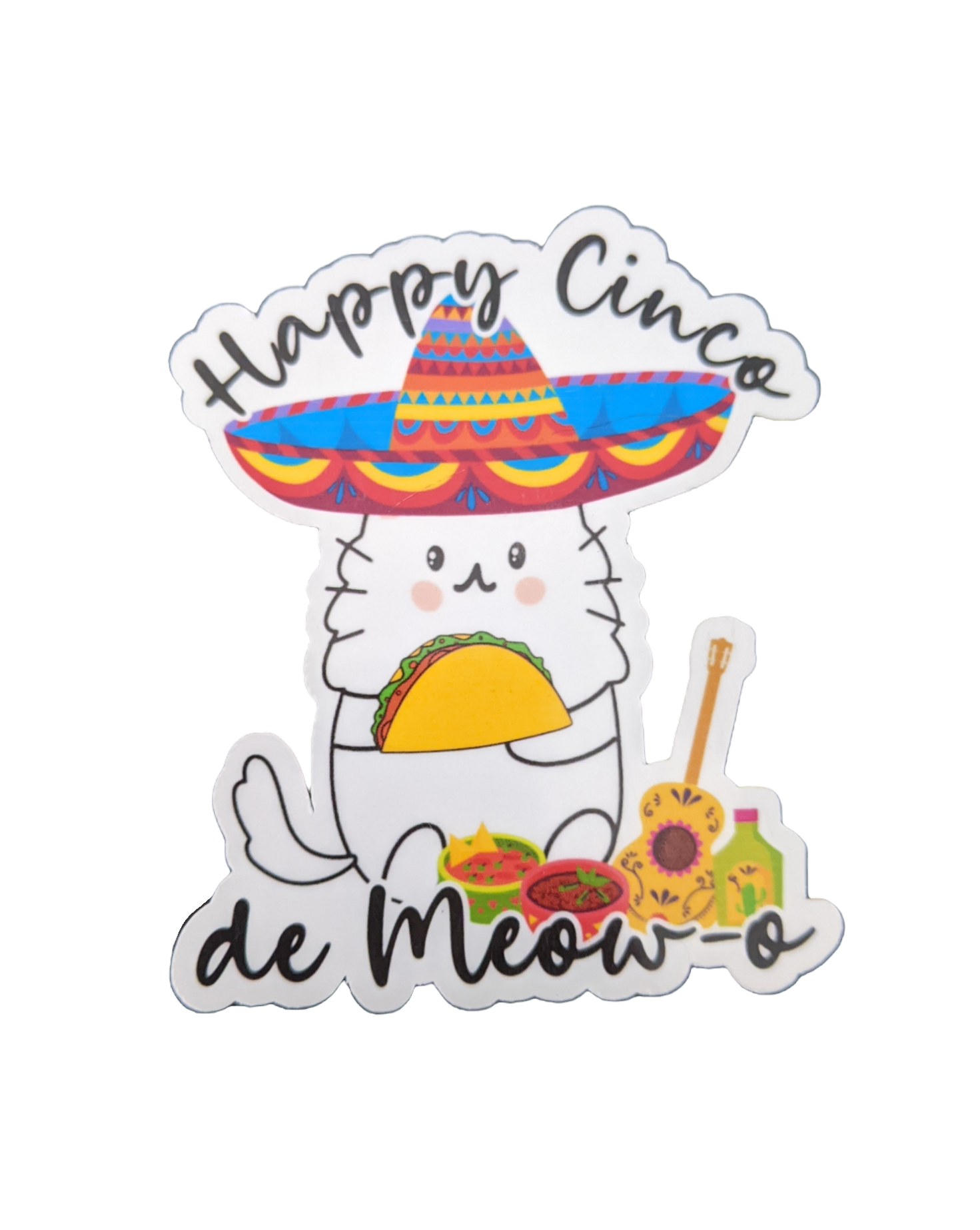 Cinco de Meow-o cat sticker - Made By Scratch Crafts