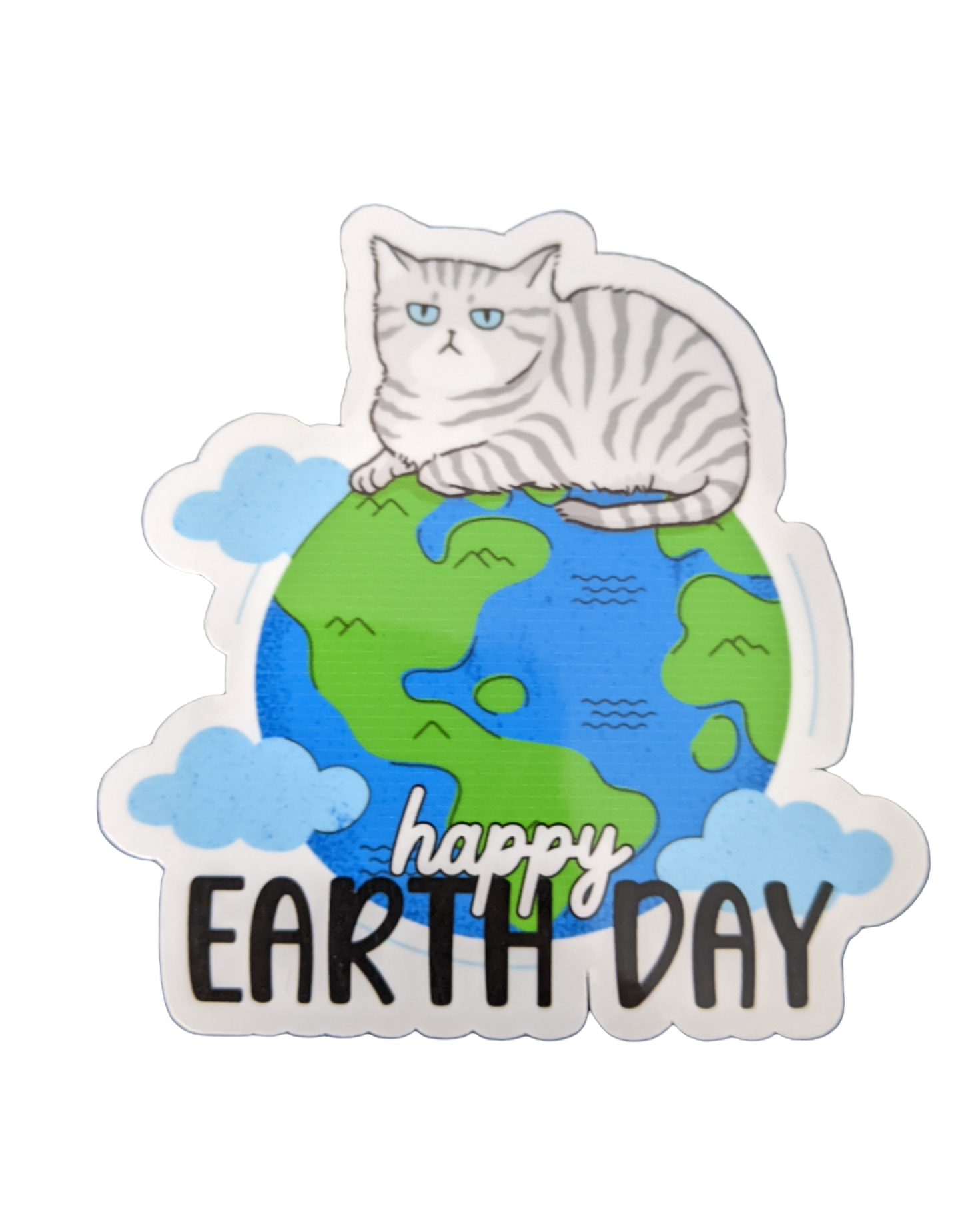 Earth Day cat sticker