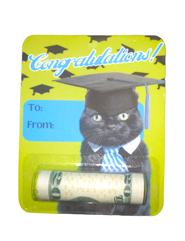 Graduation money holder cat card