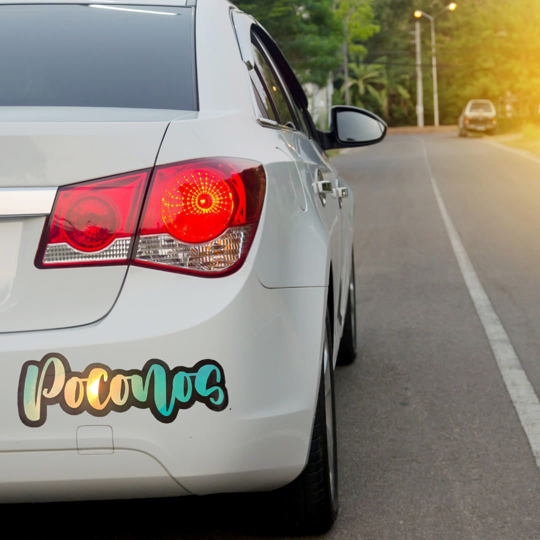 Poconos Holographic Car Magnet - Made By Scratch Crafts