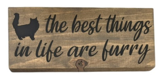 Natural Wood shelf sign for cat lover