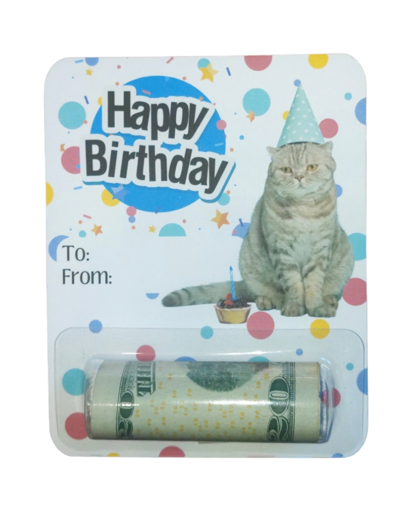 Happy Birthday cat money holder card - Made By Scratch Crafts