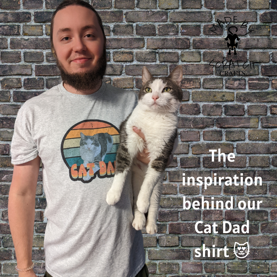 Vintage Cat Dad T-shirt - Made By Scratch Crafts