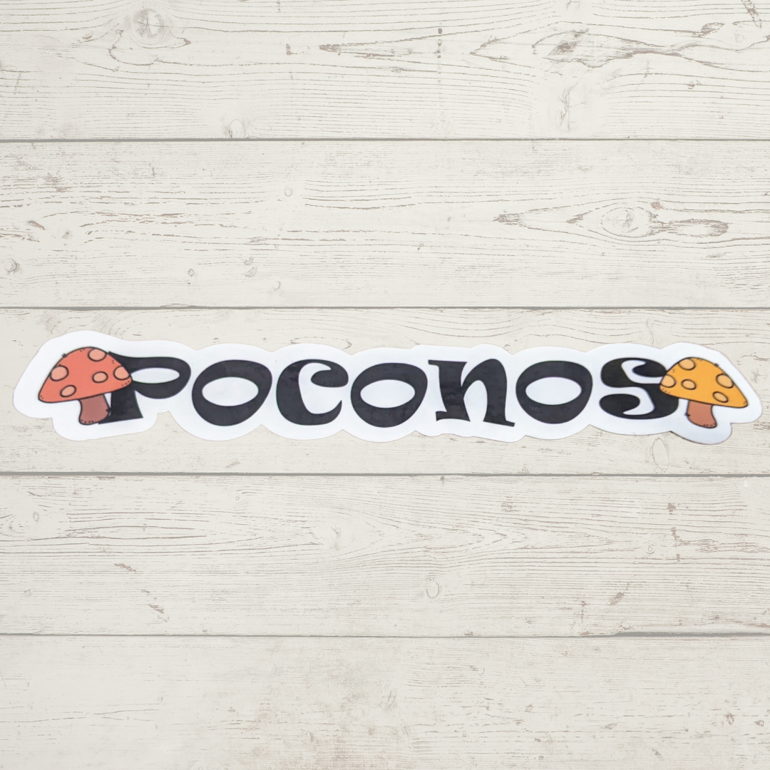 mushrooms, poconos, pocono mountains, sticker