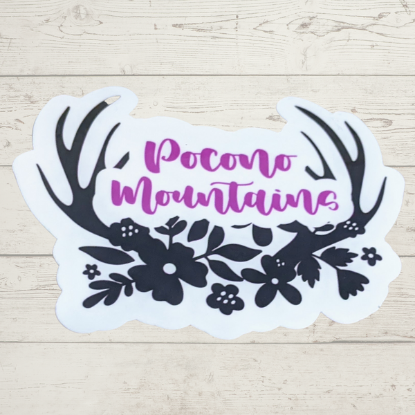 Pocono Mountains antler sticker