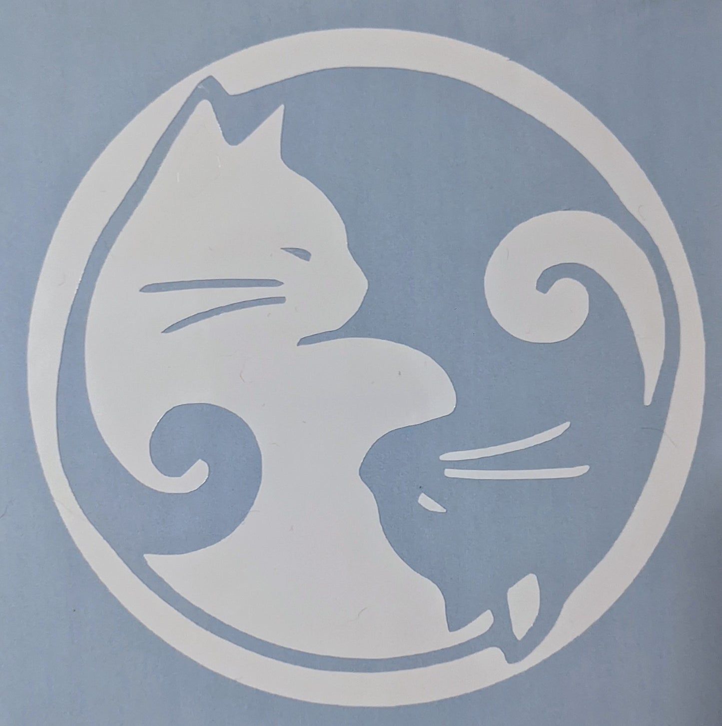 cat yin yang car decal with two cats forming a yin yang symbol